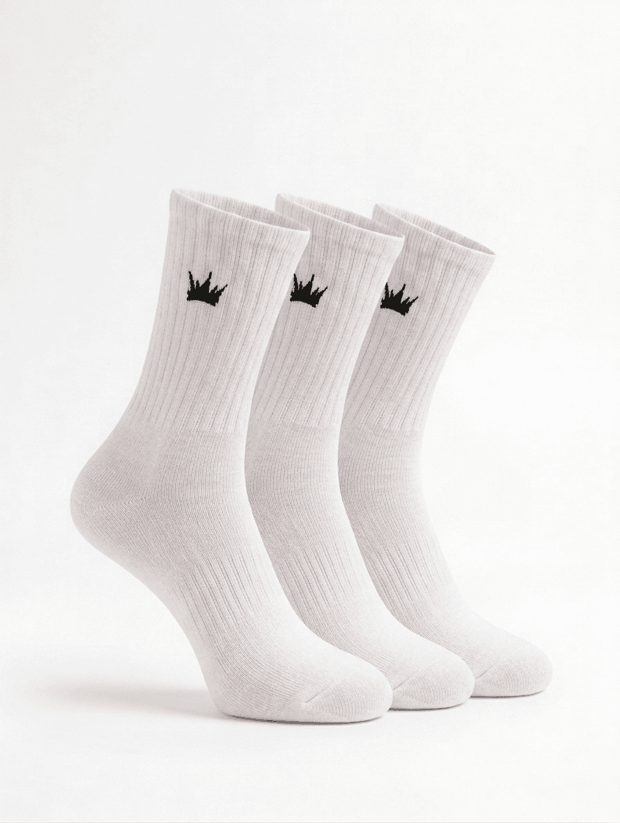 White Crew Socks (3-Pack)
