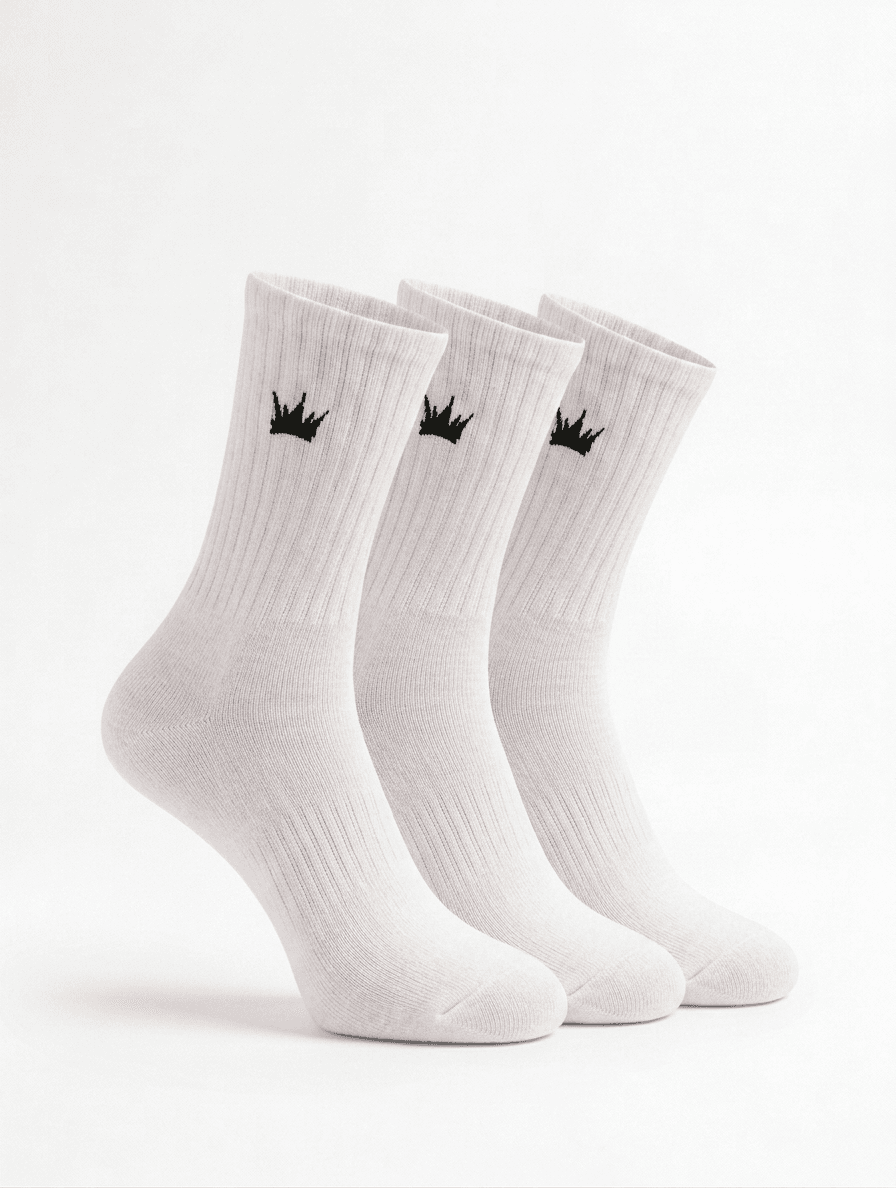 White Crew Socks (3-Pack)